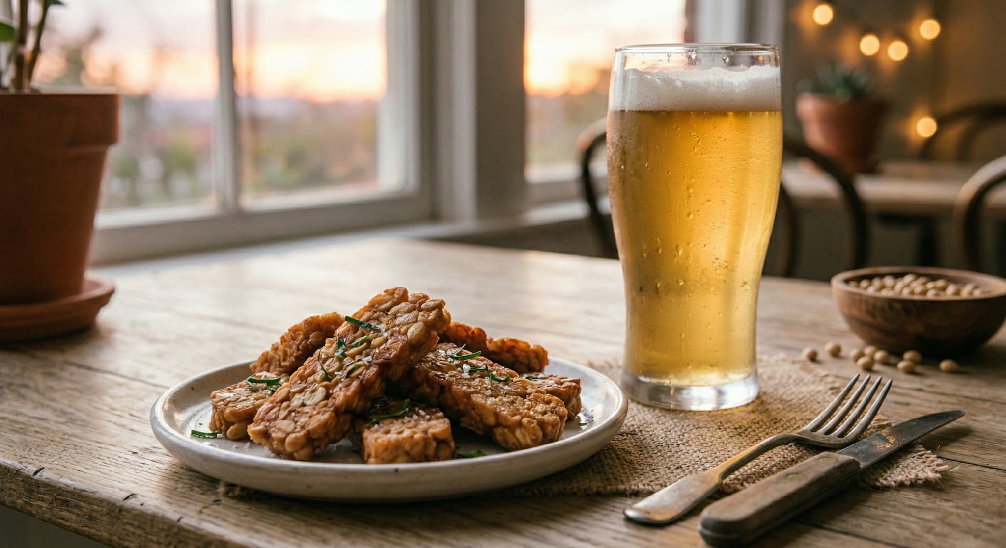 テンペゴレンとビール