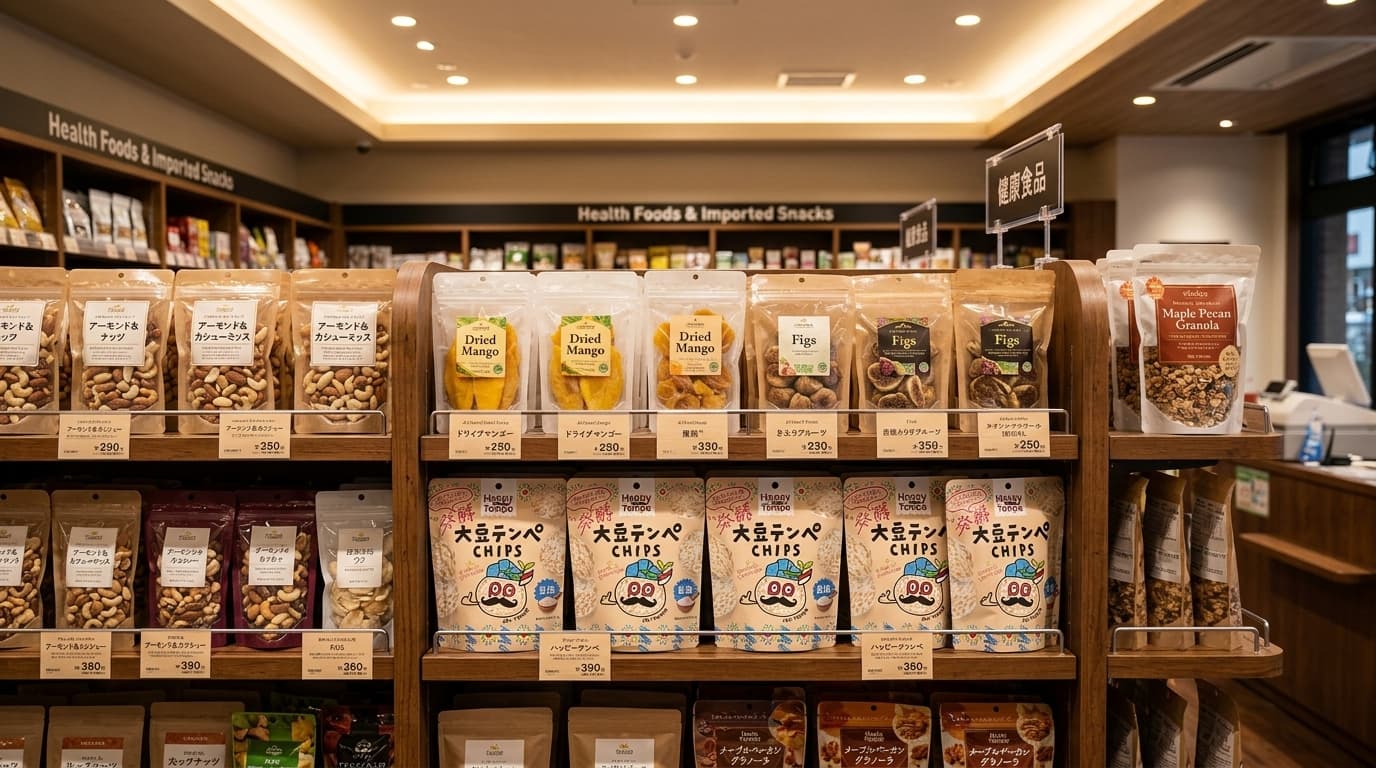 健康・輸入菓子棚陳列イメージ